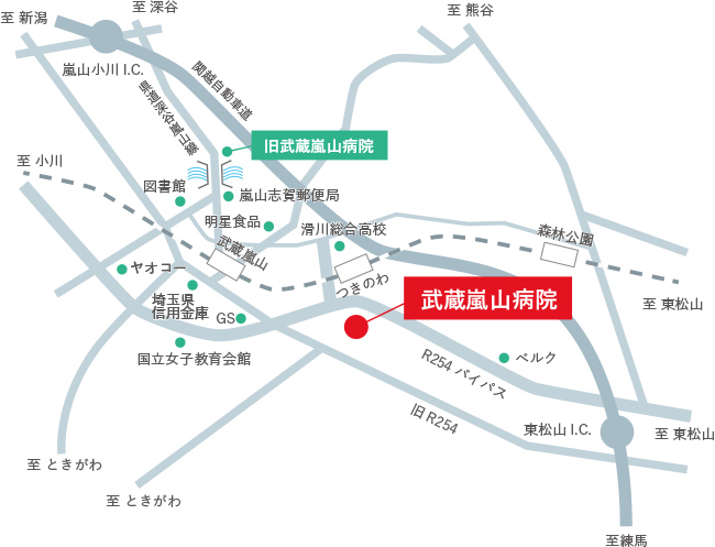 医療法人蒼龍会 武蔵嵐山病院 地図