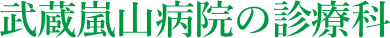 武蔵嵐山病院の診療科